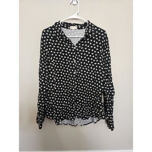 Cloth & Portrait Top XL Womens Button Up Chicken Novelty Print Blouse‎ Leghorn